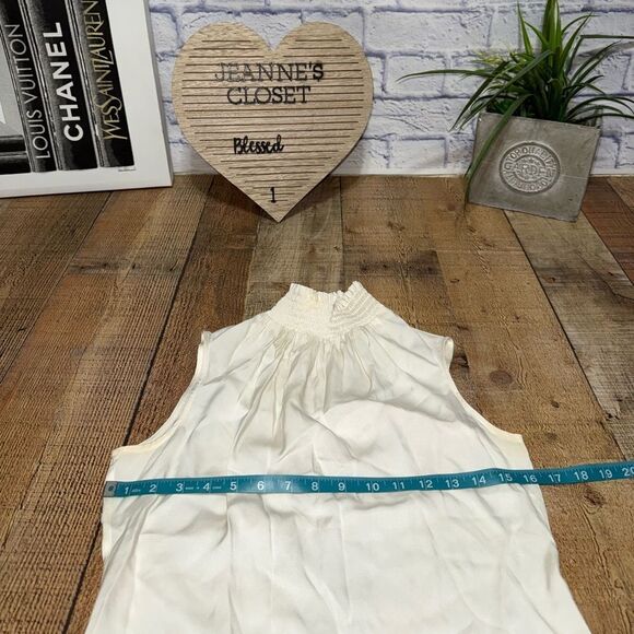 KOBI HALPERIN
Velma Sleeveless Smock-Neck Silk Blouse in cream - Picture 10 of 10